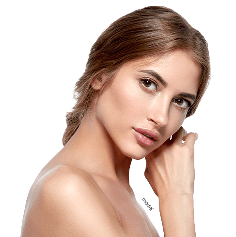 Fillers Procedure Woman with hand to face, looking at viewer.